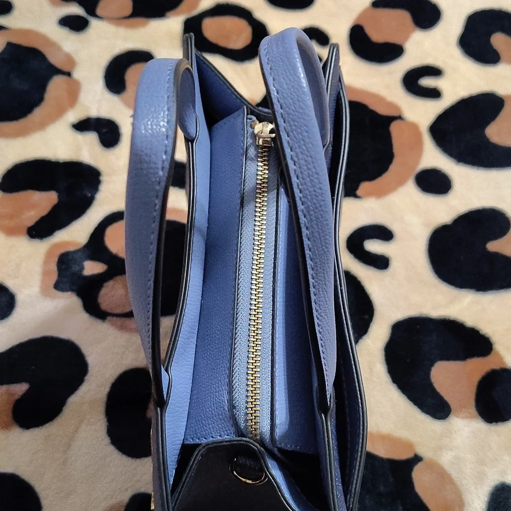 Karl Lagerfeld Navy Tote with Gold and Red Accents - Picture 5 of 9